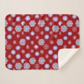 ヴィンテージ雪が赤 シェルパブランケット (正面(横))