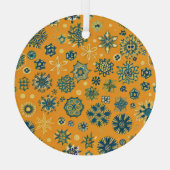 ヴィンテージ雪が黄色 ガラスオーナメント (裏面)