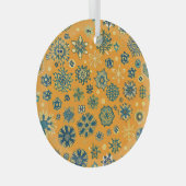 ヴィンテージ雪が黄色 ガラスオーナメント (正面右)