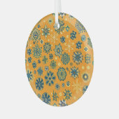 ヴィンテージ雪が黄色 ガラスオーナメント (正面左)