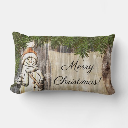 ヴィンテージ雪だるまがスナックに到達 ランバークッション (正面)