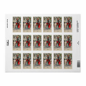 ヴィンテージ雪だるまのクリスマスラベル ラベル (フルシート)