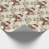 ヴィンテージ雪だるまの季節お祝い ラッピングペーパー (角)