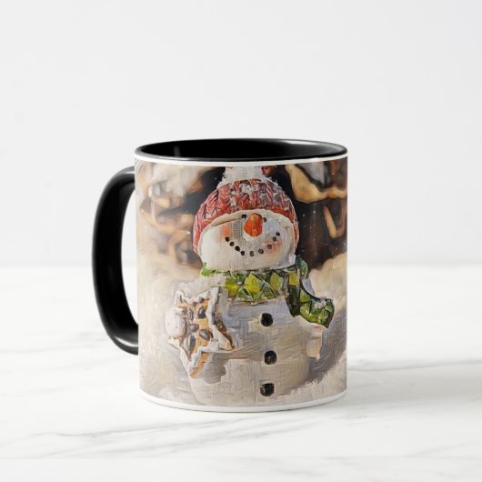 ヴィンテージ雪だるまインスノースケッチマグ マグカップ (正面左)