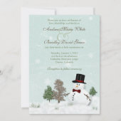 ヴィンテージ雪だるまウィンターウェディング招待状 招待状 (裏面)