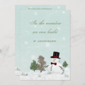 ヴィンテージ雪だるまウィンターウェディング招待状 招待状 (正面/裏面)