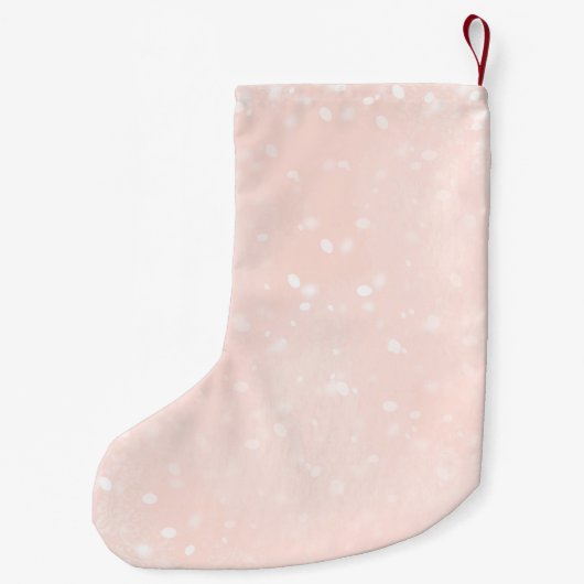 ヴィンテージ雪だるまガールピンク1stクリスマスストッキング スモールクリスマスストッキング (裏面)