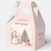 ヴィンテージ雪だるまクリスマスガール赤ちゃんシャワー大 フェイバーボックス (裏面)