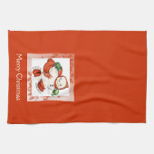 ヴィンテージ雪だるまクリスマスキッチンタオル キッチンタオル (横)