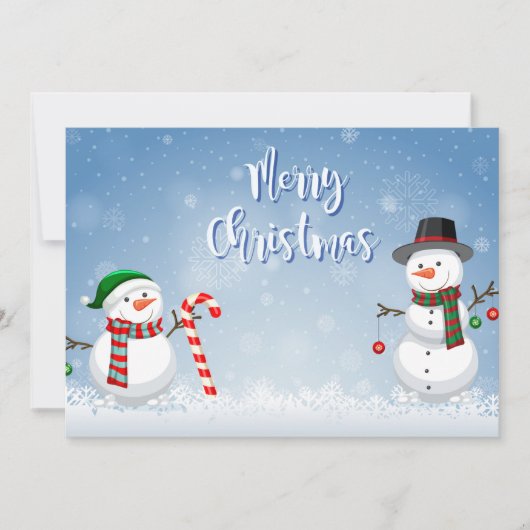 ヴィンテージ雪だるまクリスマスホリデーカード シーズンカード (正面)