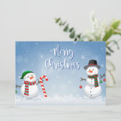 ヴィンテージ雪だるまクリスマスホリデーカード シーズンカード (スタンド正面)