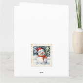 ヴィンテージ雪だるまクリスマス切手 カード (裏面)