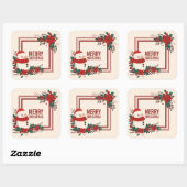 ヴィンテージ雪だるまクリスマス |ステッカー スクエアシール (シート)