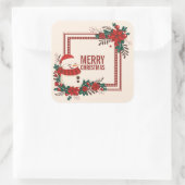 ヴィンテージ雪だるまクリスマス |ステッカー スクエアシール (バッグ)