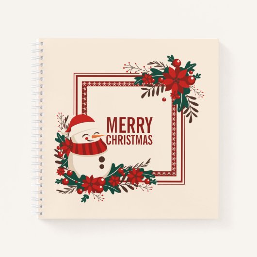 ヴィンテージ雪だるまクリスマス |ノートブック ノートブック (正面)