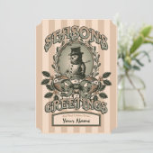 ヴィンテージ雪だるまシーズンの挨拶(名前をカスタムする付) シーズンカード (スタンド正面)