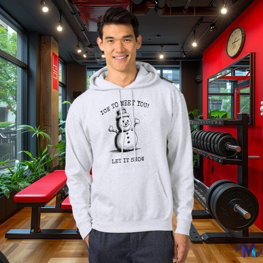 ヴィンテージ雪だるまフード付きスウェットシャツ-レトロハーフトーン パーカ