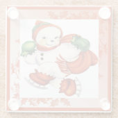 ヴィンテージ雪だるまホリデーコースター ガラスコースター (裏面)