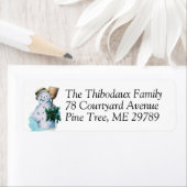 ヴィンテージ雪だるまホリークリスマスホリデイ ラベル (インサイチュ)