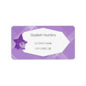 ヴィンテージ雪だるまミニマルタータンチェック薄紫 ラベル (正面)