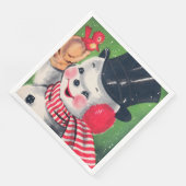 ヴィンテージ雪だるまレトロクリスマスパーティープレート (コーナー)