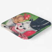 ヴィンテージ雪だるまレトロクリスマスパーティープレート ペーパープレート (傾斜あり)