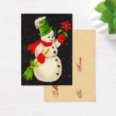 ヴィンテージ雪だるま名タグ (デスク)