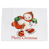 ヴィンテージ雪だるま抱き枕 ラージペーパーバッグ (正面)