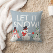 ヴィンテージ雪だるま踊りレット雪パーソナライズされた クッション (ブランケット)