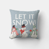 ヴィンテージ雪だるま踊りレット雪パーソナライズされた クッション (正面)