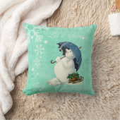 ヴィンテージ雪だるま クッション (ブランケット)