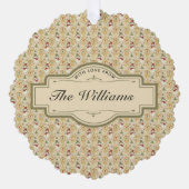 ヴィンテージ雪だるま&クリスマスツリーカスタム オーナメントカード (正面)