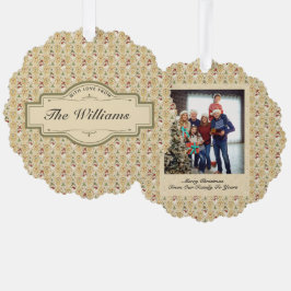 ヴィンテージ雪だるま&クリスマスツリーカスタム オーナメントカード