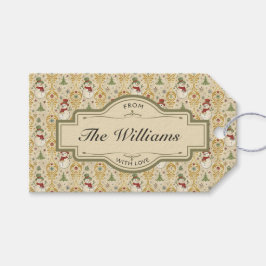 ヴィンテージ雪だるま＆クリスマスツリーカスタム ギフトタグ