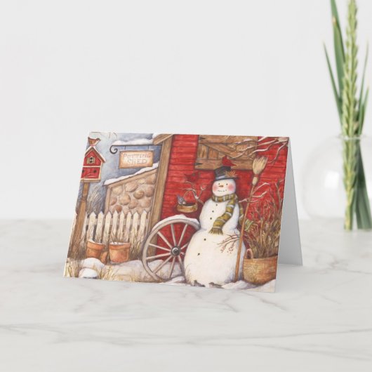 ヴィンテージ雪だるま シーズンカード (正面)