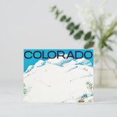 ヴィンテージ雪に覆われた山コロラドトラベルポス ポストカード (スタンド正面)
