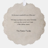 ヴィンテージ雪の中の父クリスマス オーナメントカード (裏面)