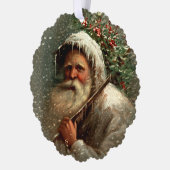 ヴィンテージ雪の中の父クリスマス オーナメントカード (左)