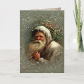 ヴィンテージ雪の中の父クリスマス シーズンカード (正面)