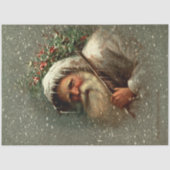 ヴィンテージ雪の中の父クリスマス 薄葉紙 (正面)