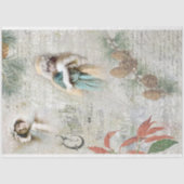 ヴィンテージ雪の冬のクリスマスミュージックコラージュ 薄葉紙 (正面)