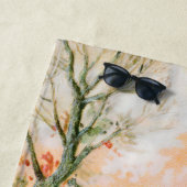 ヴィンテージ雪の冬の景色 ビーチタオル (インサイチュ)