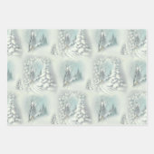 ヴィンテージ雪の夜  ラッピングペーパーシート (正面)