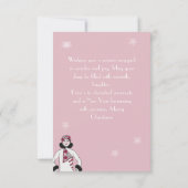 ヴィンテージ雪の女王のクリパーソナライズされたスマス サンキューカード (裏面)