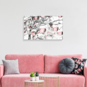 ヴィンテージ雪の木とオーナメントスケッチ キャンバスプリント (インサイチュ (リビング))