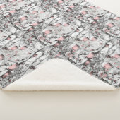 ヴィンテージ雪の木とオーナメントスケッチ シェルパブランケット (3/4)