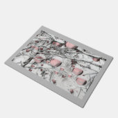 ヴィンテージ雪の木とオーナメントスケッチ ドアマット (アングル)