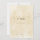 ヴィンテージ雪の覆われた村メリークリスマス シーズンカード (裏面)