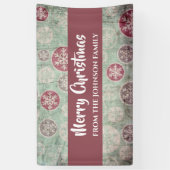 ヴィンテージ雪の降るクリスマス 横断幕 (縦)