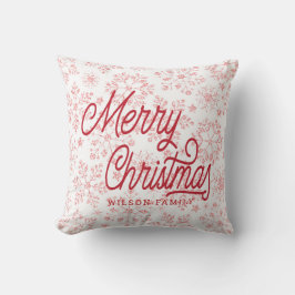 ヴィンテージ雪の飾り上げメリークリスマス クッション
